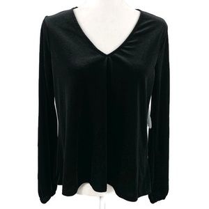 Altar’d State Black Velvet V-Neck Top NWT